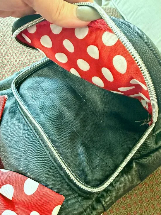 Disney Minnie Mouse Mini Backpack Black Quilted Ears Bow NWT - Picture 12 of 14